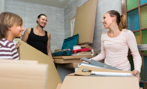 Commercial moving team preparing office relocation in Hornsey