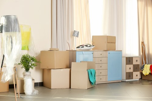 Hornsey house move planning with boxes and furniture ready for transport