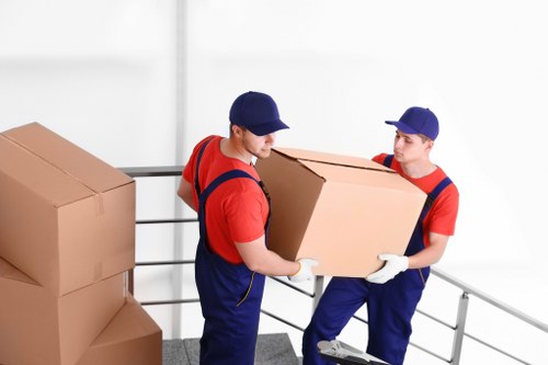 House movers planning a local move in Hornsey residential street