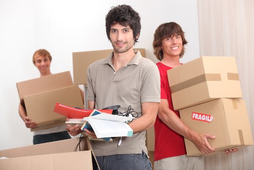 Packed household items ready for transport in Hornsey