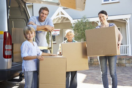 Furniture being carried from a Hornsey flat
