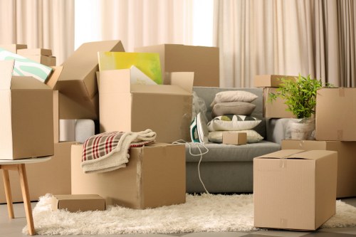 Local moving team organising boxes in Hornsey