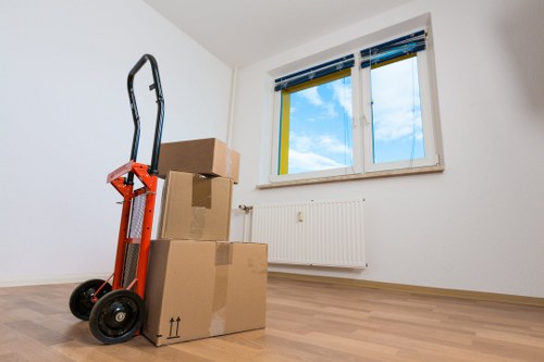 Loading household furniture into a moving truck