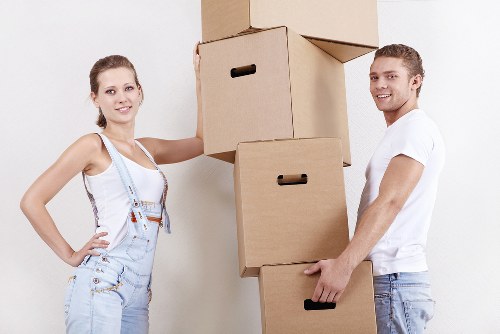 Boxes and household items being prepared for a Hornsey move