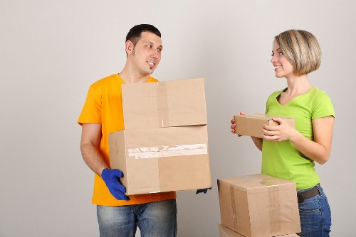 Packed household items ready for transport in Hornsey